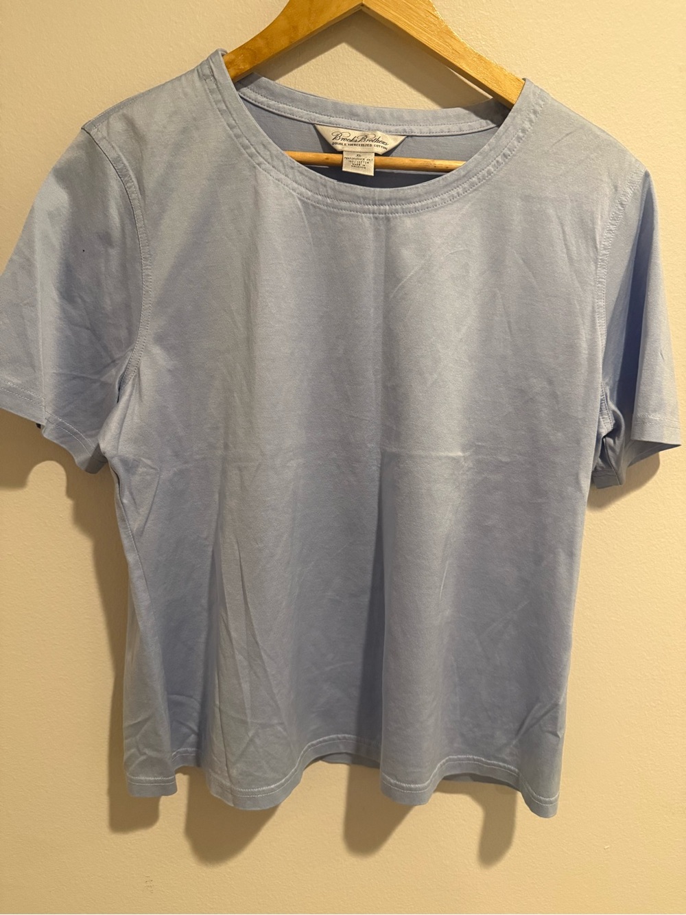 Brooks Brothers Blue Double Mercerized Cotton Performance Knit Tee Shirt XL